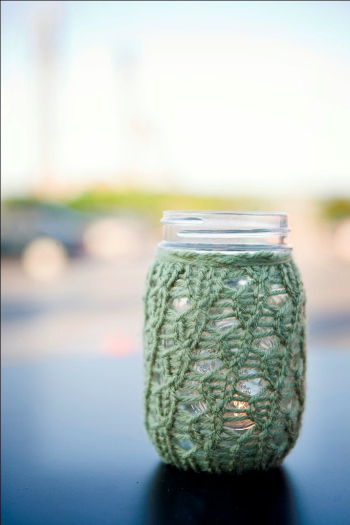 Mason Jar Wedding Centerpieces Lace Knit Set of 10 From meganEsass