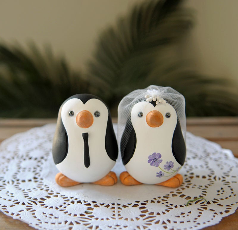 Wedding Cake Topper Penguins Medium From RedLightStudio