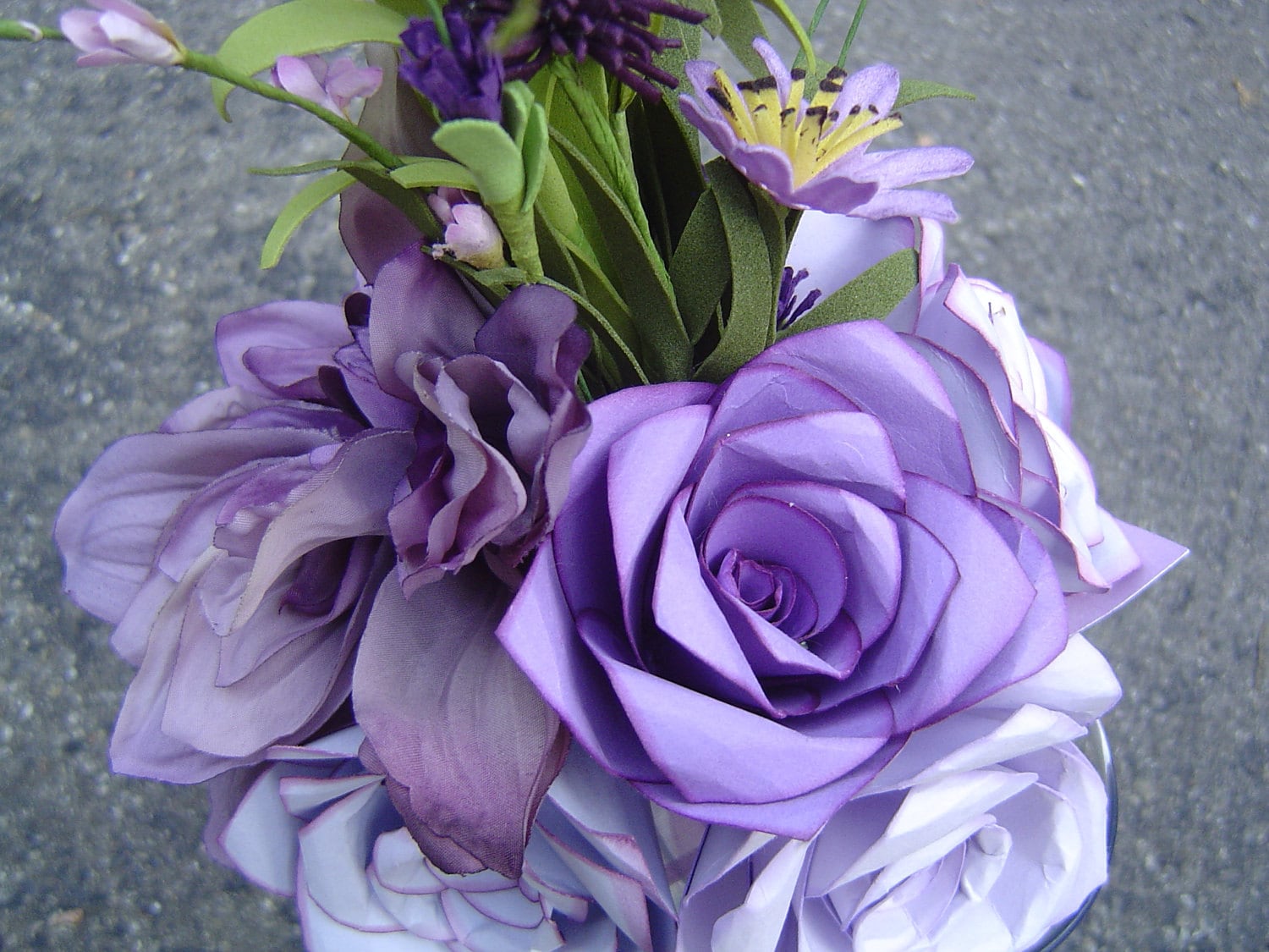 purple turquoise wedding bouquet
