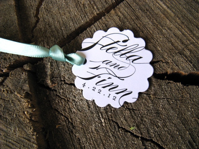 Calligraphic Wedding Favor Tags Thank you tags Wedding Gift Tags Set 