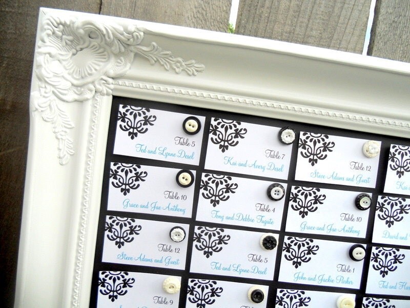 Wedding Seating Chart CHALKBOARD Wedding Menu Escort Card Holder Chalk Board