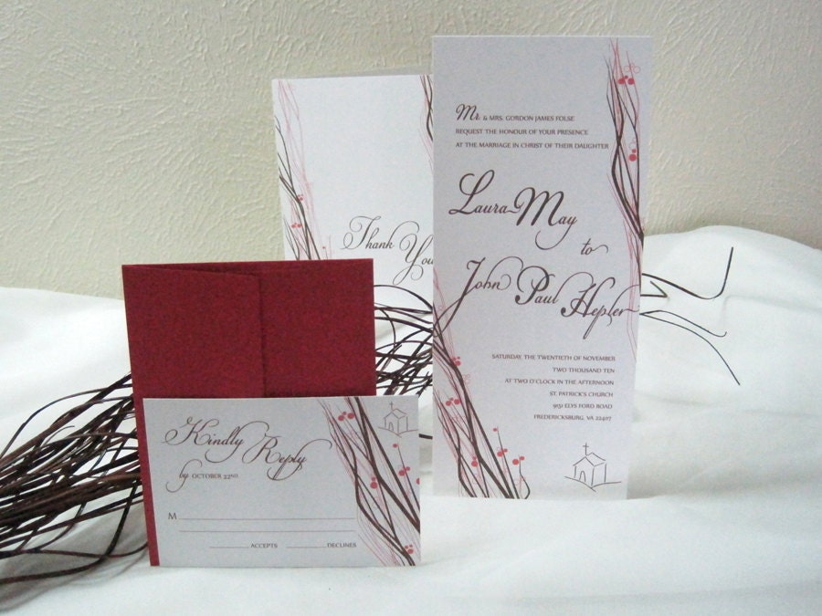 berries in the woods christian wedding invitation suite printed 150 ct 