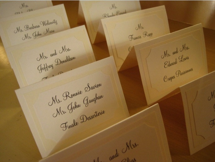 Escort Place Card in Custom Colors Fonts Medium Size Tent for Wedding 