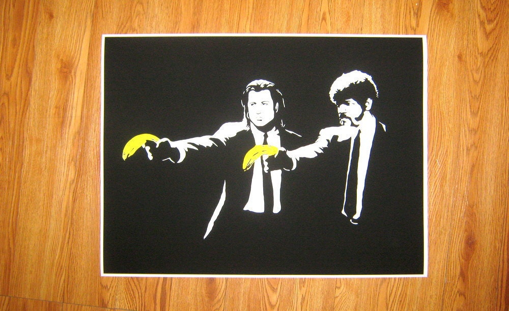 Banksy Custom Print 27x36 Pulp Fiction Stencil From daveyknew84