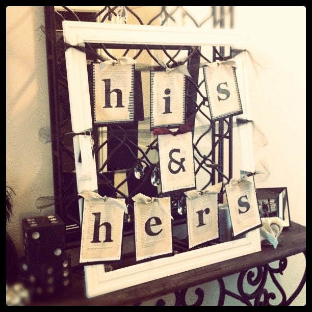 HIS HERS banners for wedding reception home decor From HelmJ