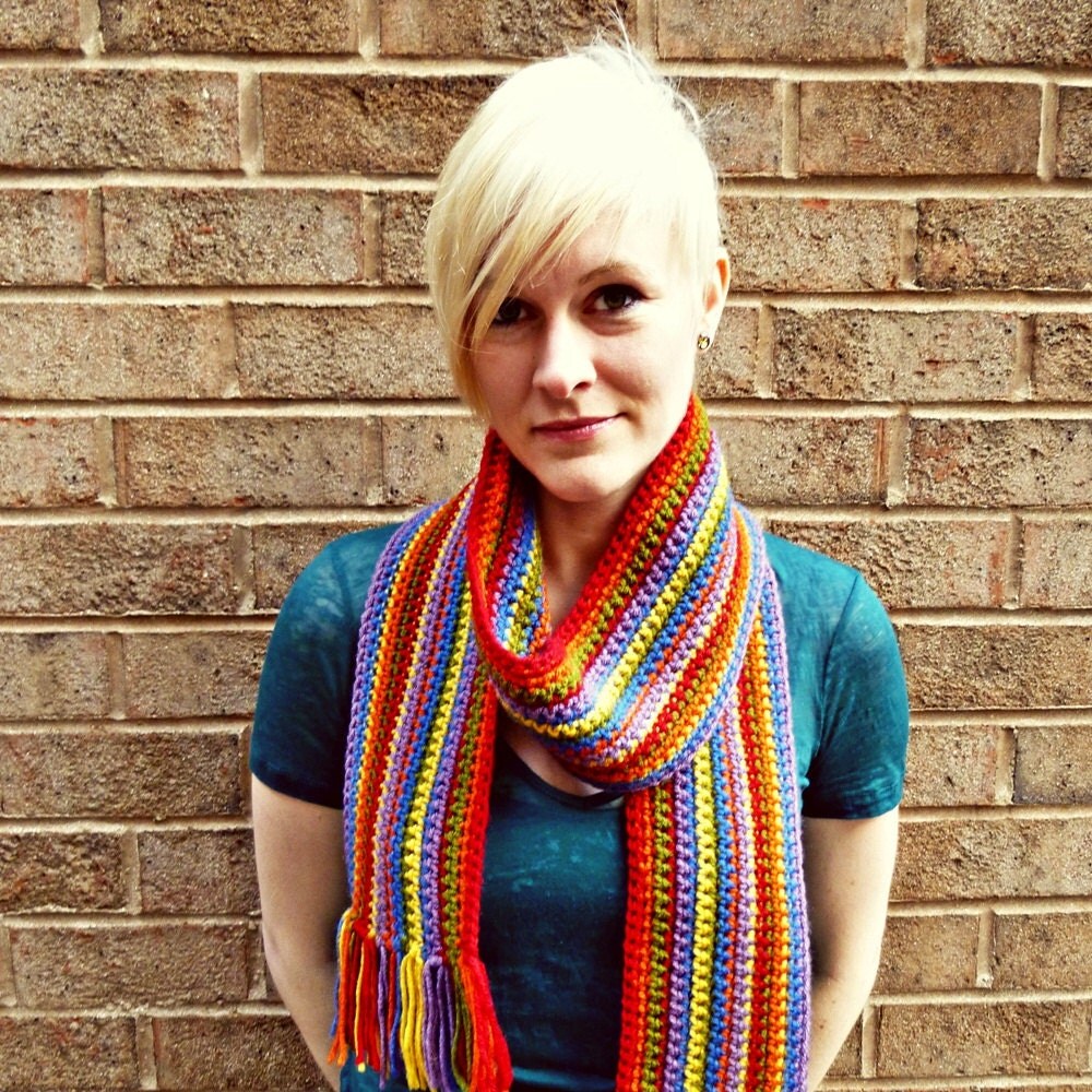 Special Olympics Rib Crochet Striped Scarf Crochet Pattern | Red Heart