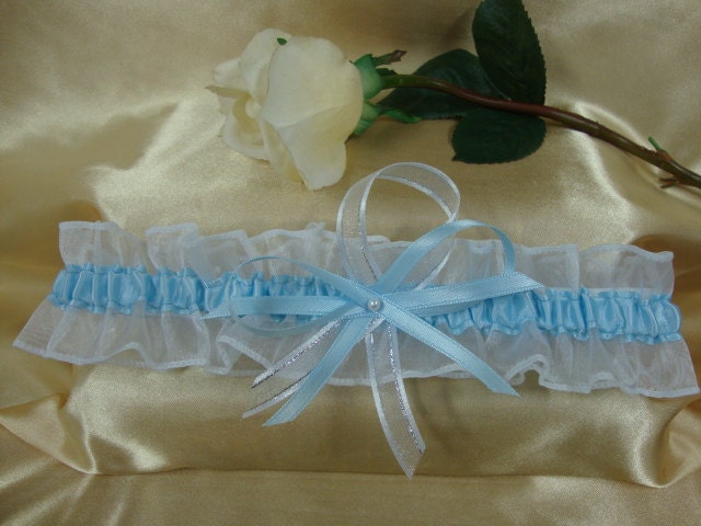 light blue wedding garter