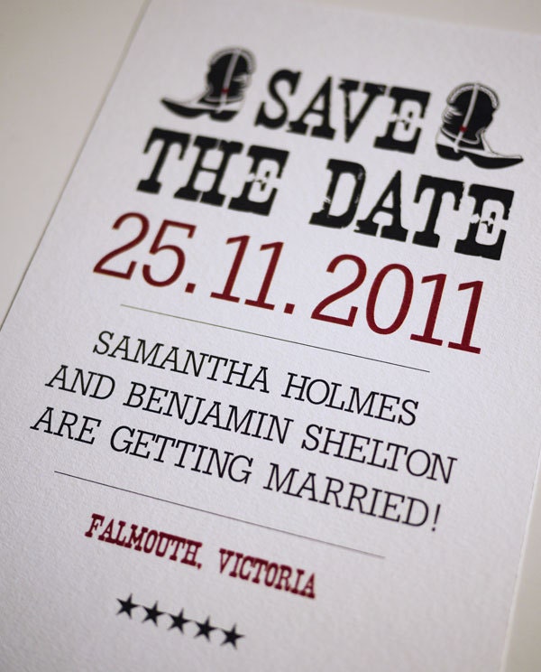 Western Theme Wedding Save the Date PRINTABLE From ThreeEggsDesign