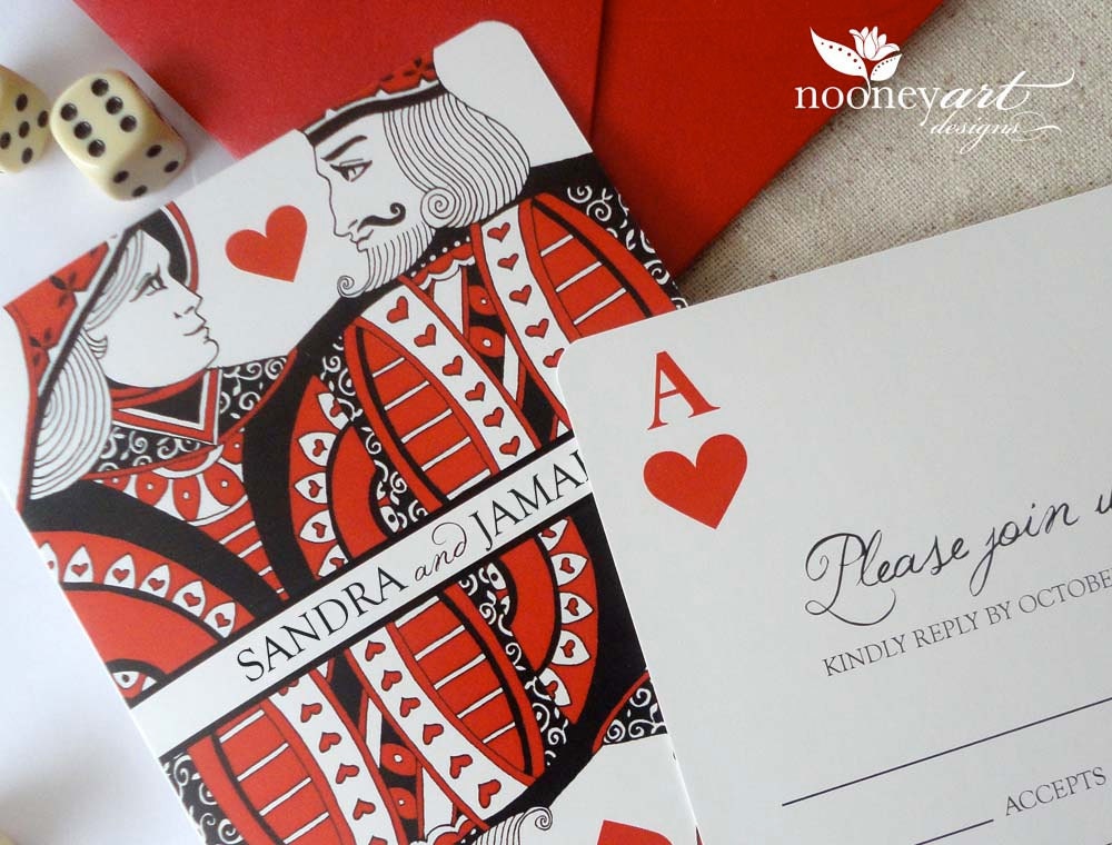 Playing Card Folded Wedding Invitation From NooneyArt