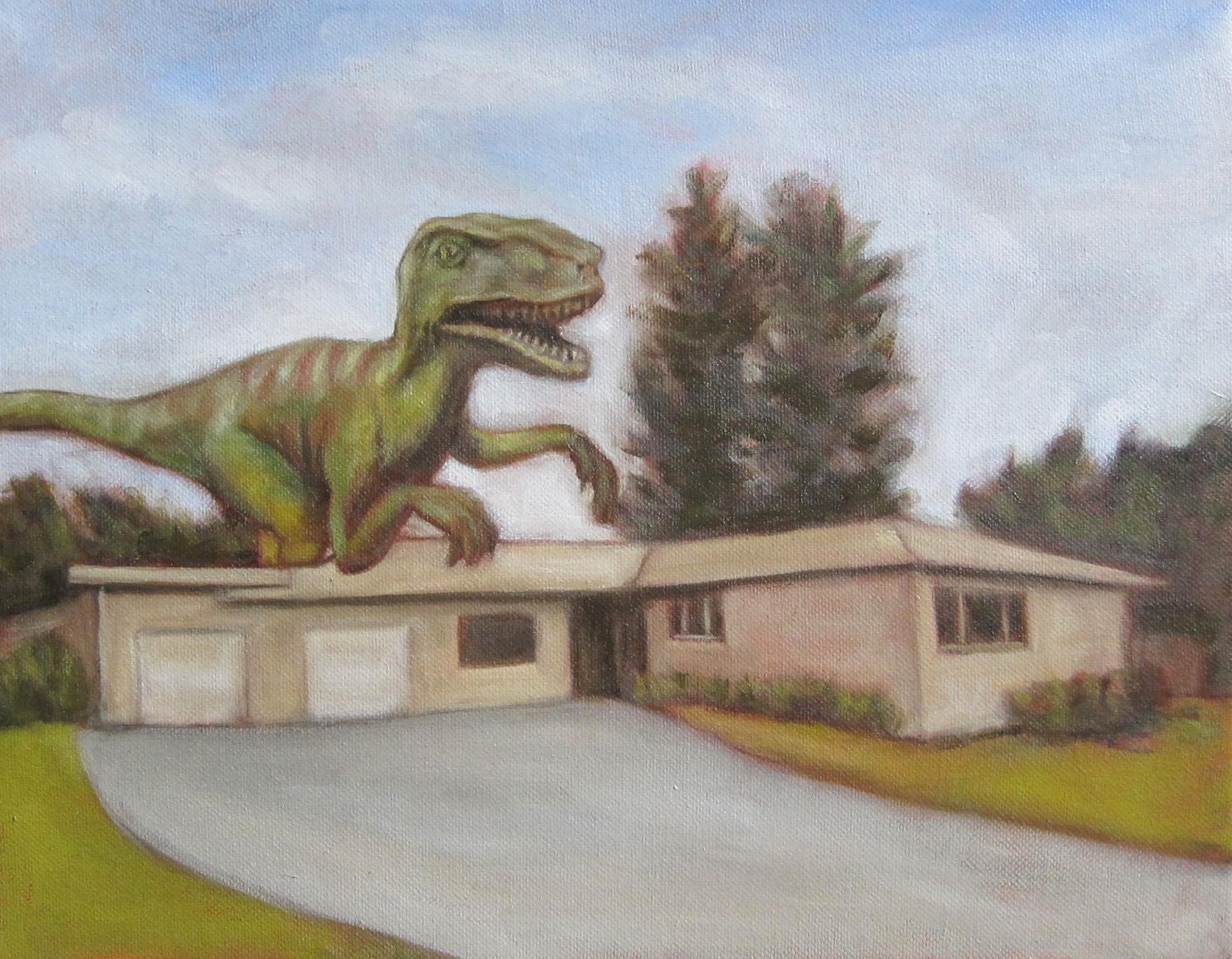 dinosaur in a house