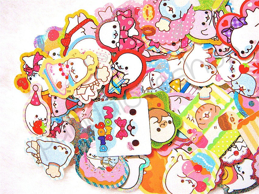 Kawaii Mamegoma Sticker Flake Mix 50pc Japanese Paper Grab Bag Lot Supply 