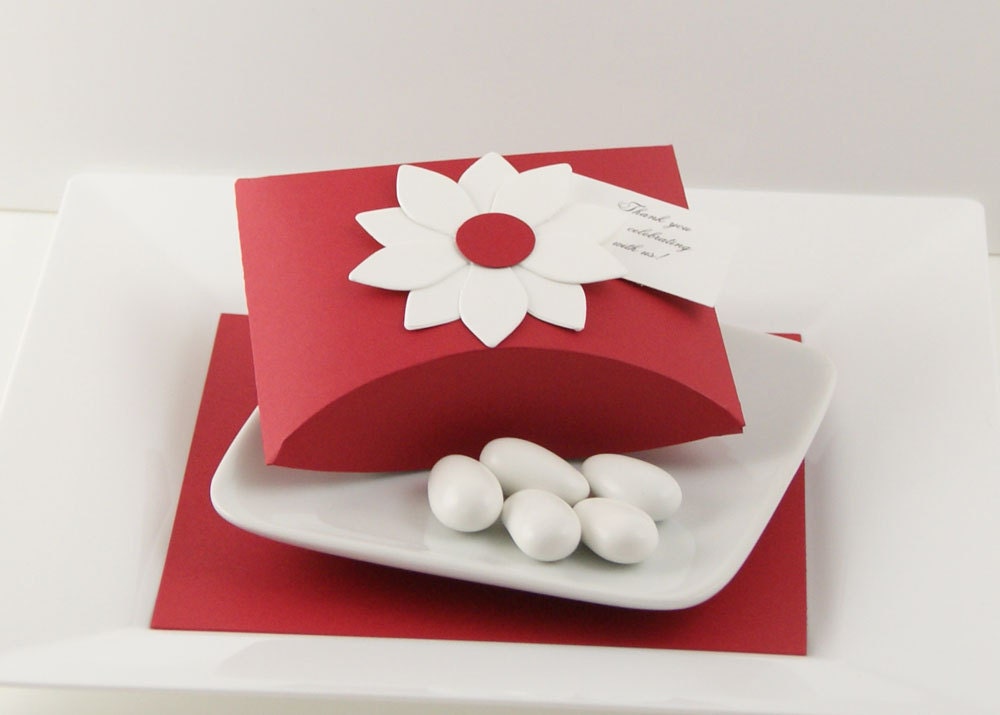 Pomegranate Wedding Favor Boxes Dark Red Favor Boxes From WeddingAmbience