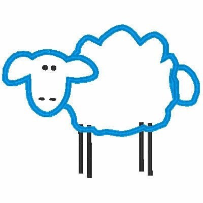 ch100 - Lamb Applique Embroidery Design Lamb Applique Embroidery