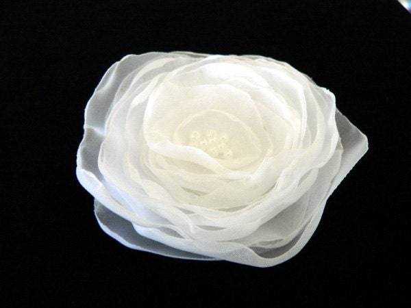 Bridal Flower Hair Wedding Clip Fascinator White Rose