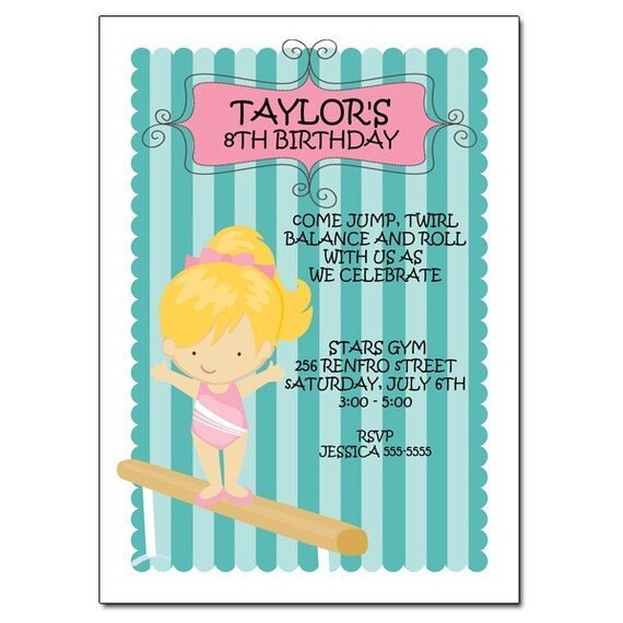 Gymnastics Girl with Stripe Background