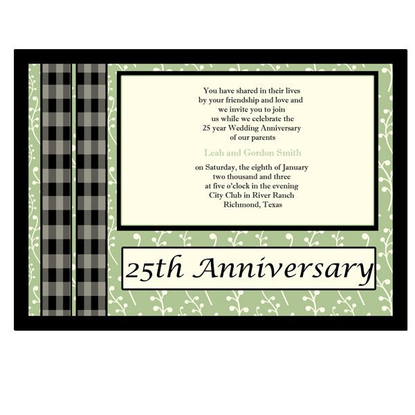 Green Floral Background and Black and White Check Ribbon Detail