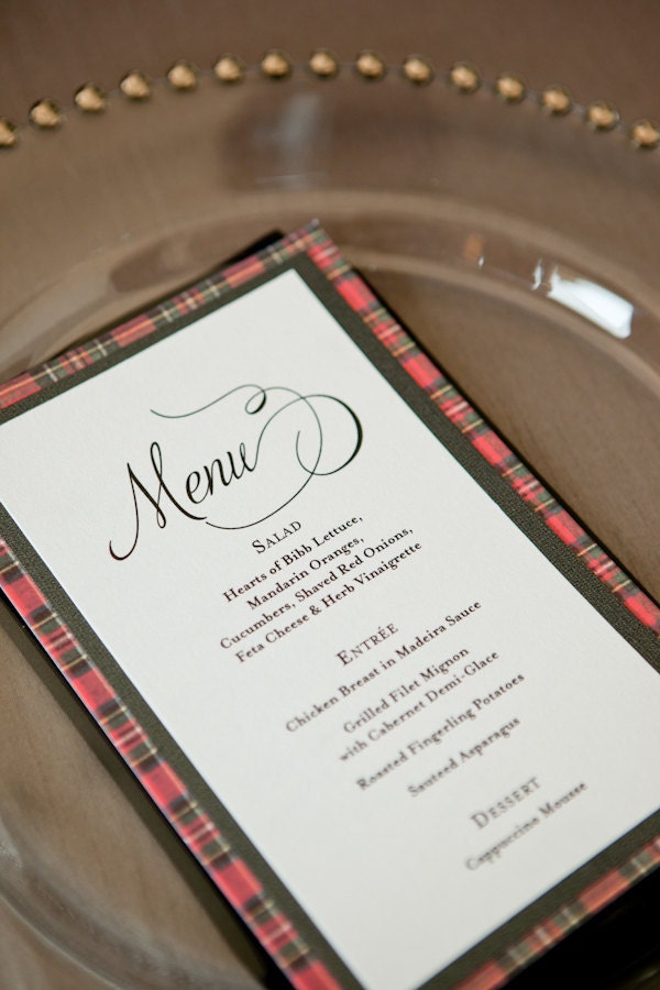 Printable Modern Wedding or Event Menu Made to Order Choose Any Style 