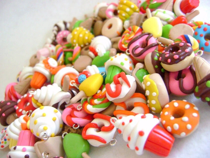 Polymer Clay Charms Set of 20 From Emariecreations