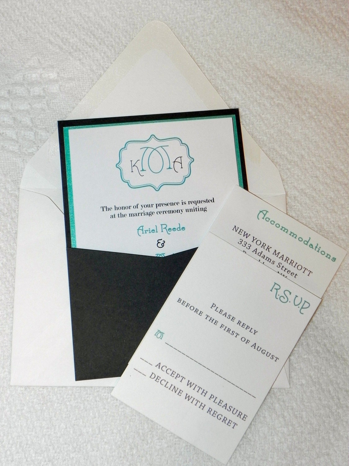 panel pocket wedding invitations