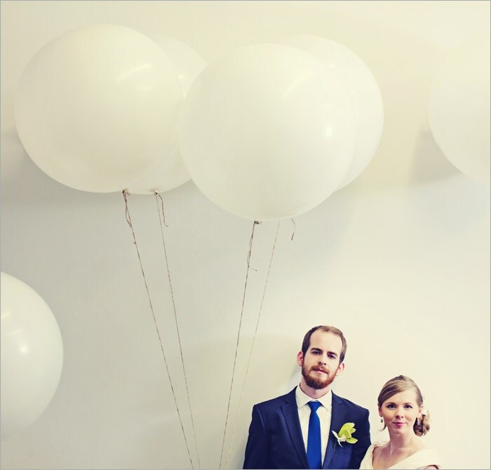 Set of 4 Giant Balloons White 36 Fabulous Big Round Balloon Centerpieces 