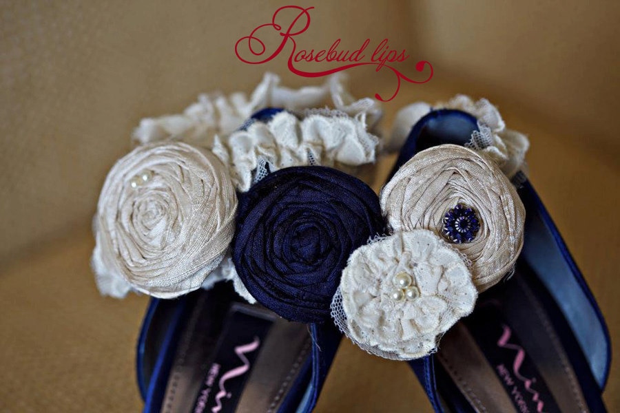blue wedding garter sets 