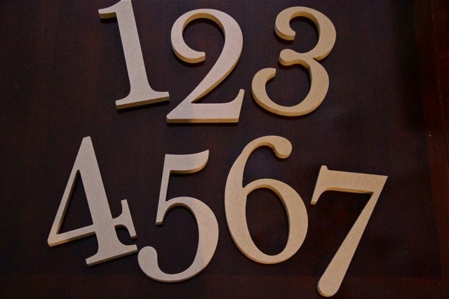 Carved Numbers craft wooden