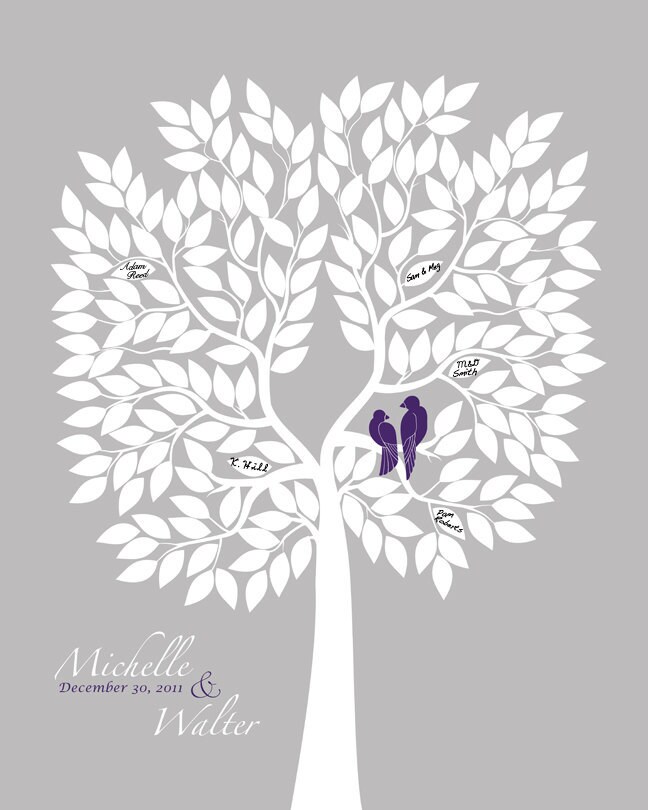  Poster with love birds eggplant purple silver gray 16x20 for 200