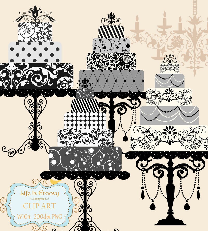 elegant black white silver grey wedding cakes set of 4 large multi tier 