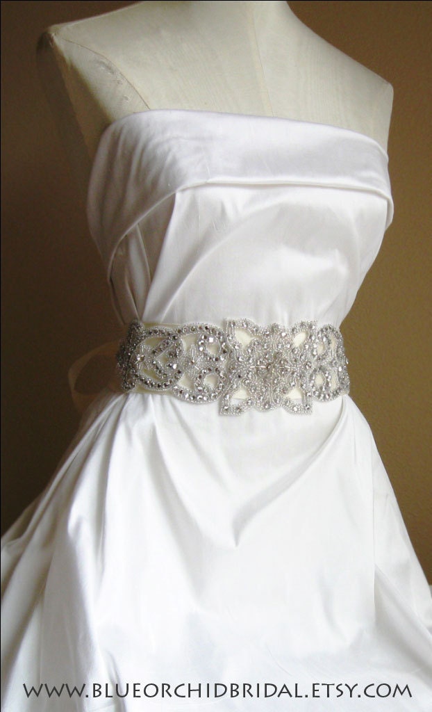 Crystal Bridal Sash Belt Vintage Art Deco Inspired Wedding