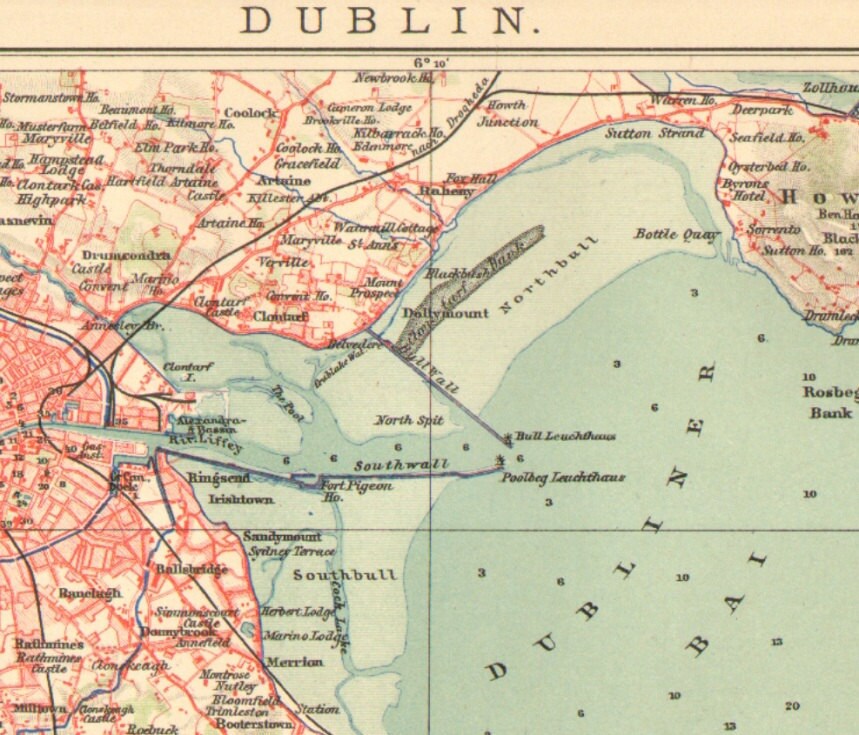 1904 Dated City Map of Dublin. From CabinetOfTreasures