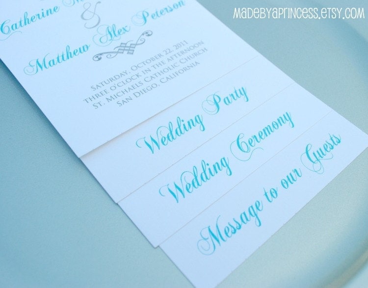 Wedding Program Flip Layered Printable Stepped The Original Layered Program 