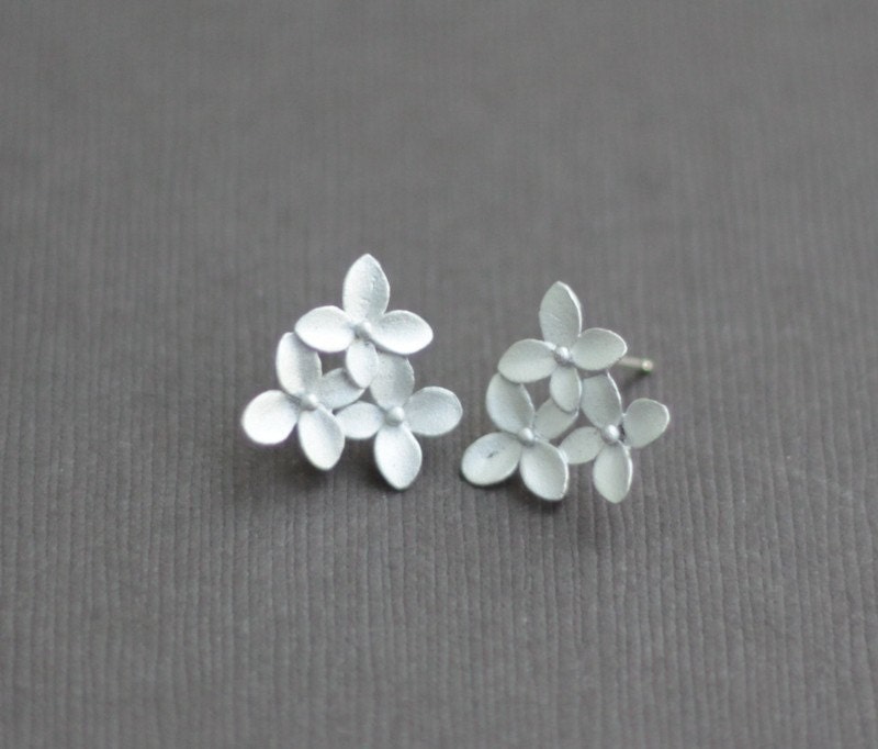 Plum Blossom Earrings Stud Earrings Silver Cherry Blossom Bridal 