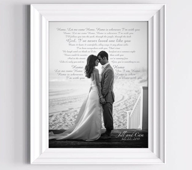 Custom Wedding Photo Art Personalized Wedding Anniversary Gift using YOUR
