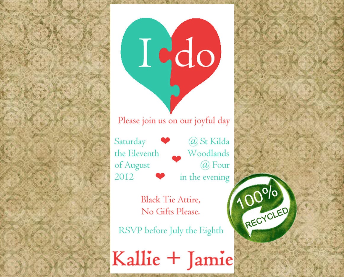 red and turquoise wedding invitations