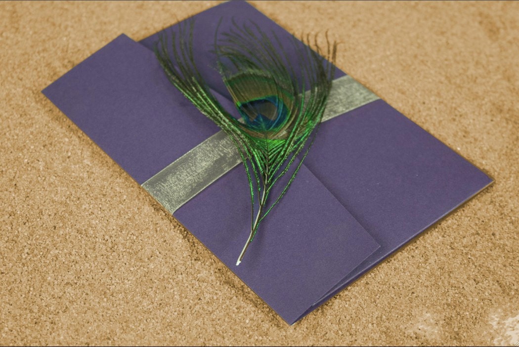 Purple Peacock Trifold Wedding Invitation From alopiano