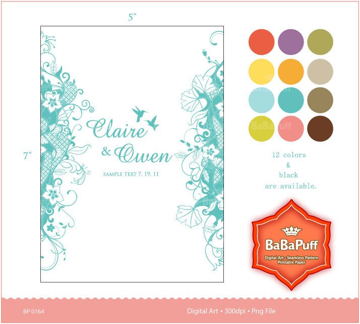 Printable Wedding Invitation Card Template Personal and Small Commercial 