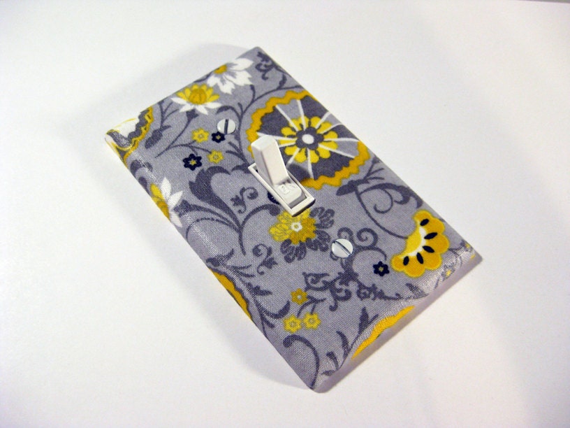 Gray and Yellow Pansy Flower Light Switch Cover Grey Pansies Floral Home