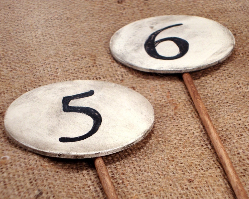 Wedding Table Numbers Stakes Rustic Wedding Centerpieces Set of 10 MADE TO