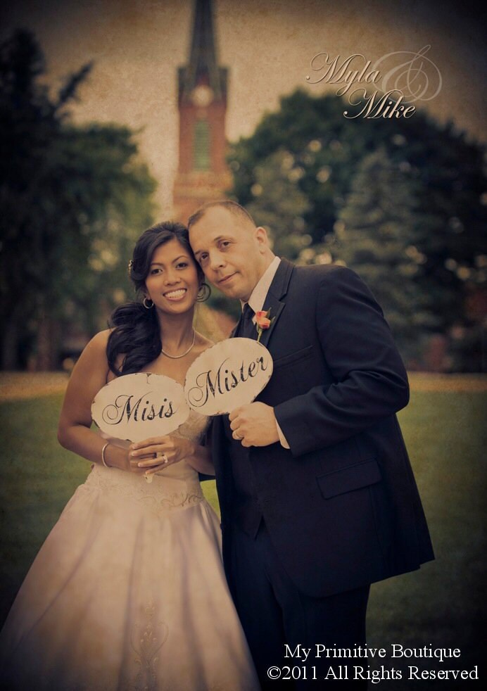 MISTER and MISIS PADDLES Photography Wedding Props Just Married Wedding 