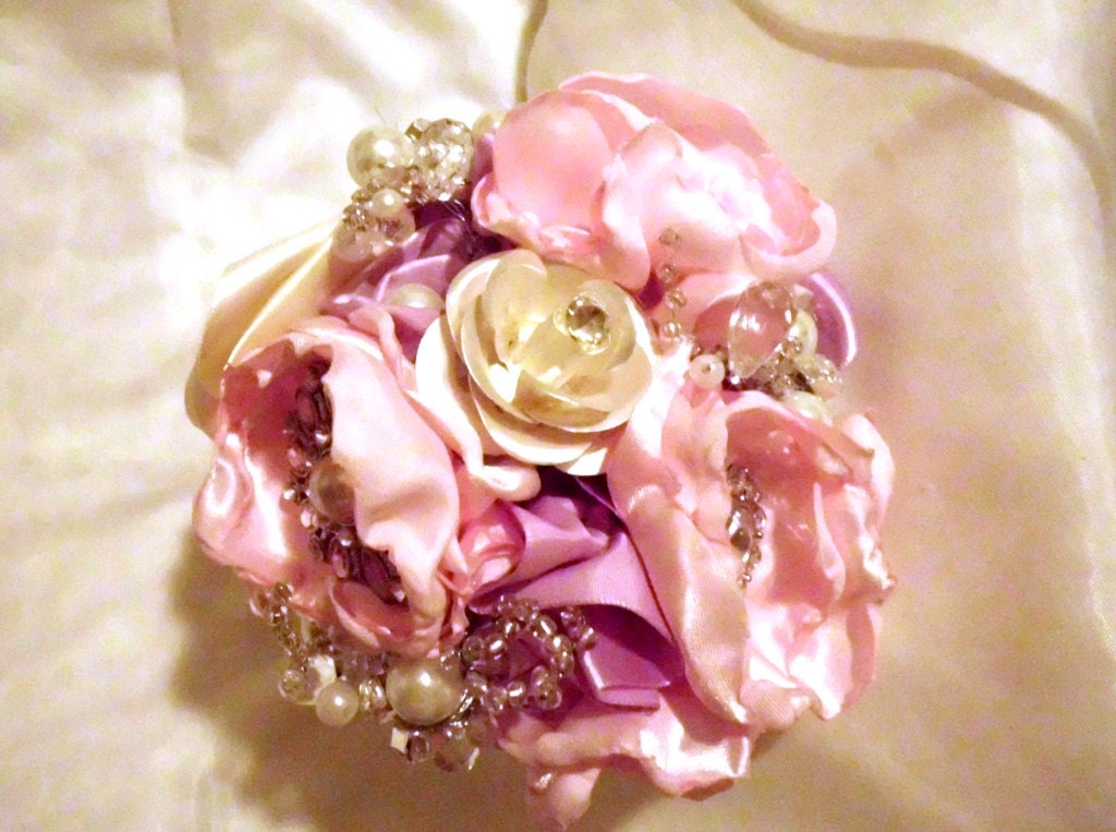 Brooch Wedding Bouquet Set of 9 Bridal Party Pearls Crystals