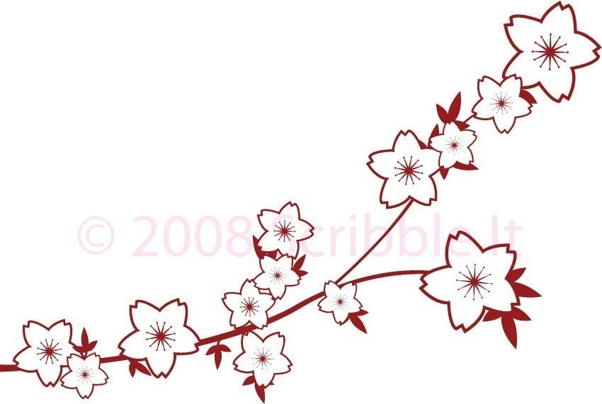 Japanese Flower Branch Wall Decal By ScribbleIt On Etsy