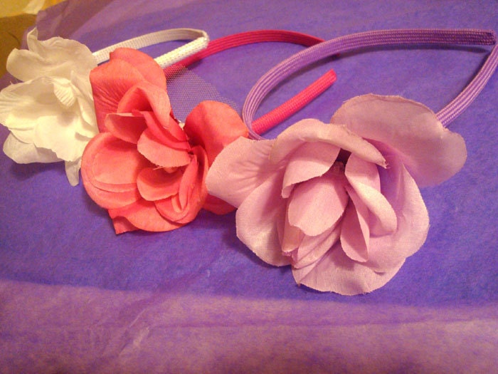 Set of 3 Flower Headbands for girls Valentines Day gift Birthday Quincenera 