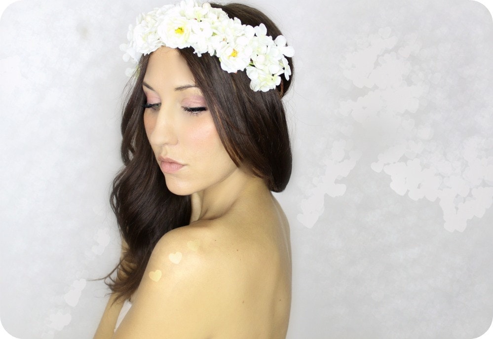 White Flower Crown Wedding Tiara Fairy Wedding Woodland Whimsical