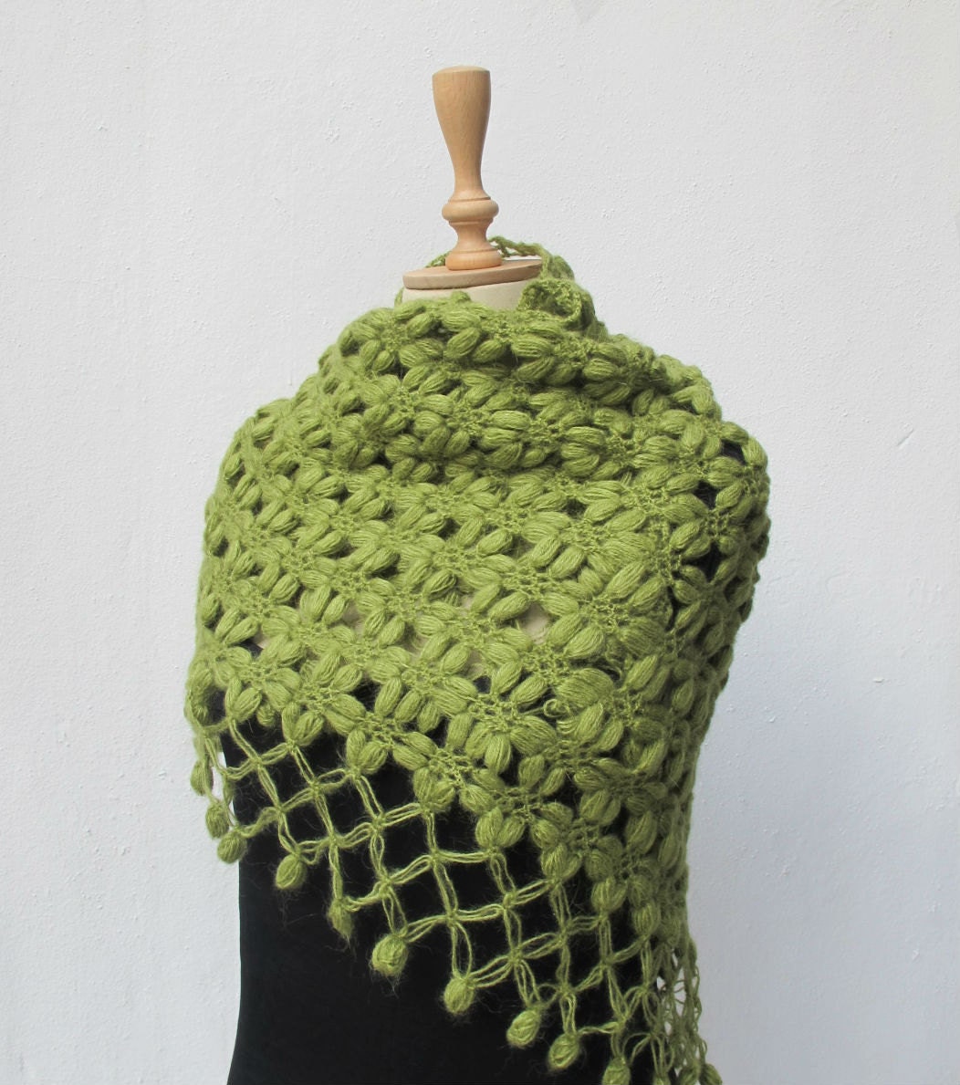 Crocheted Lace Triangle Shawl Pattern - Premier Yarns : Deborah
