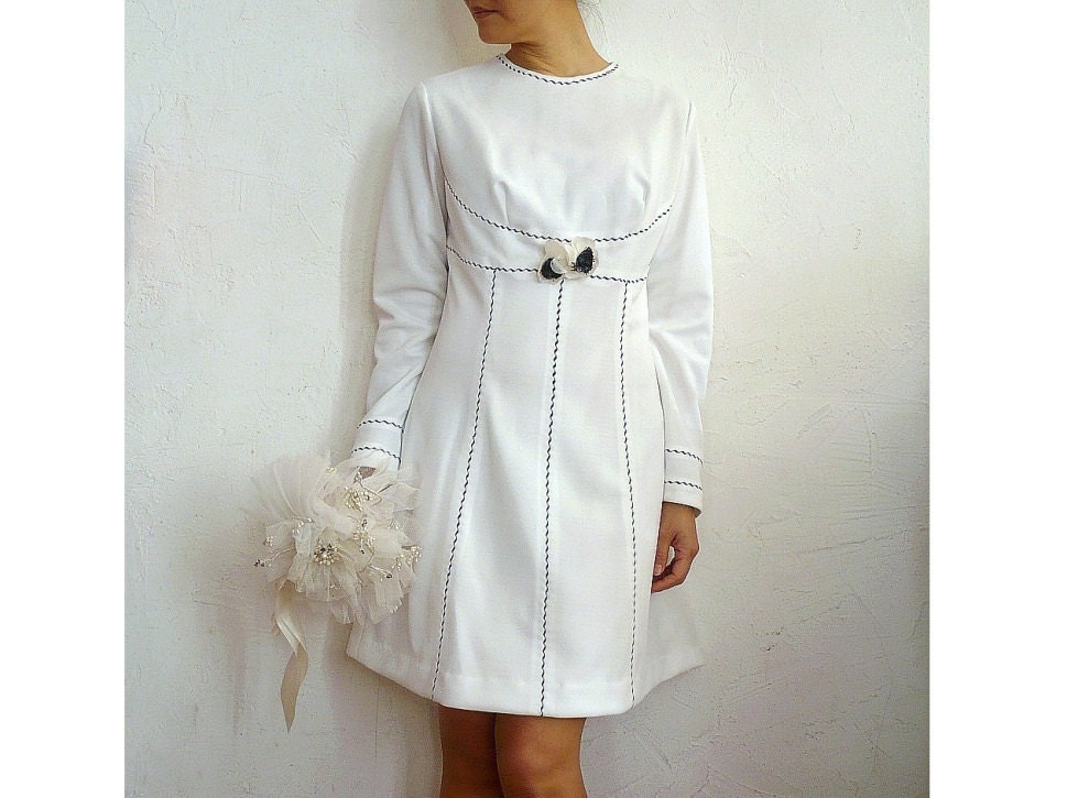 OUI French Vintage 60s Wedding Dress A line Dress From bOmode
