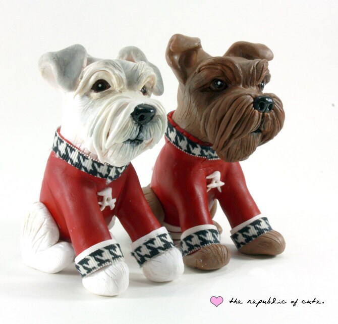 Customizable Dog Wedding Cake Toppers Handmade in Your Colors and Style