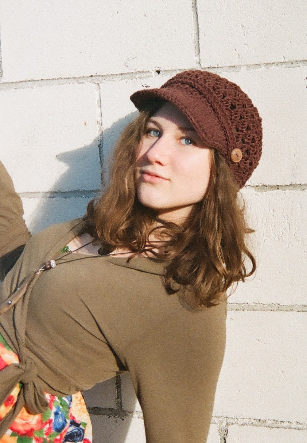 Eco Friendly Hemp Breezy Brimmed Beanie in Dark Brown