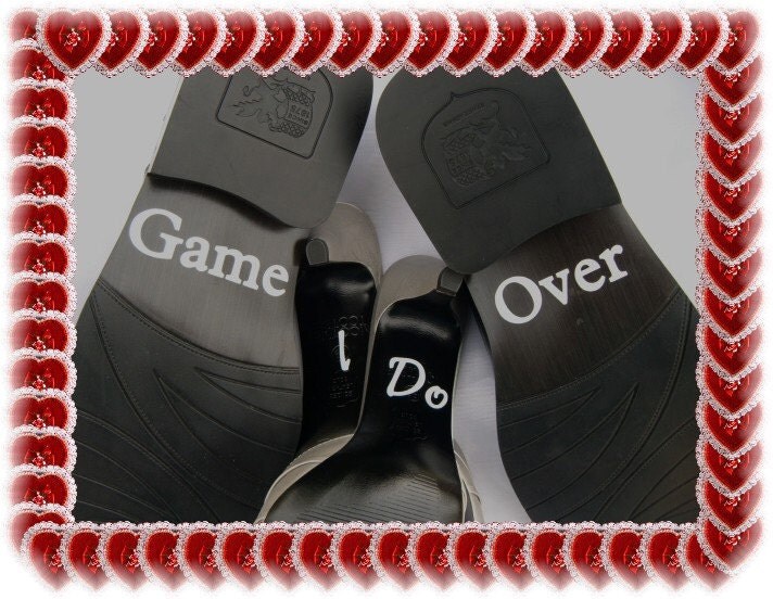 Wedding Shoe Decals I Do Game Over Free Shipping