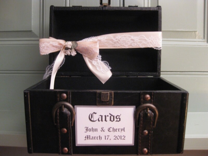 Wedding Card Box Holder Train Case Vintage Style Wedding Card Box Holder 