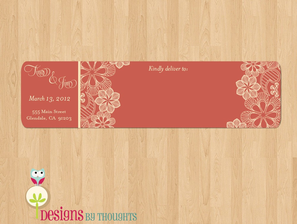 Vintage Lace Wrap Around Address Labels Perfect for your wedding invites 